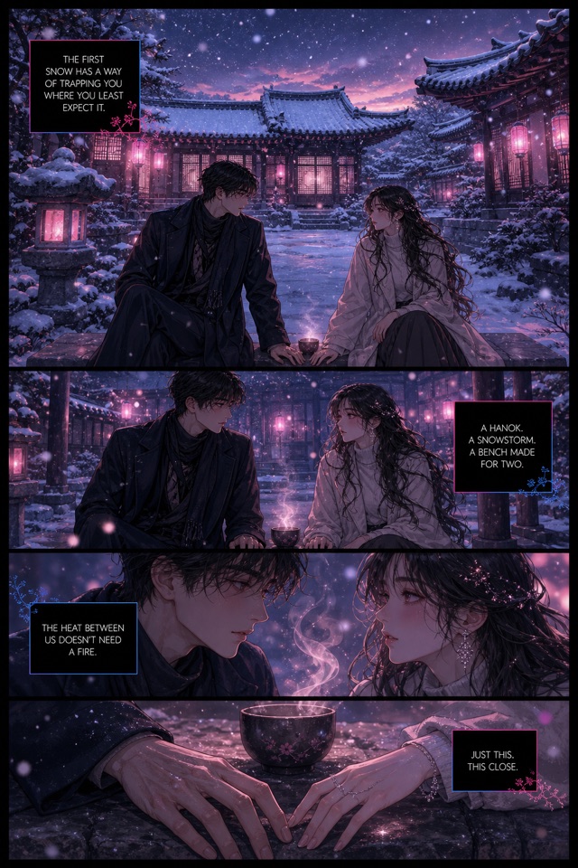 Hanok in the Snow — community sample published on AI Manhwa